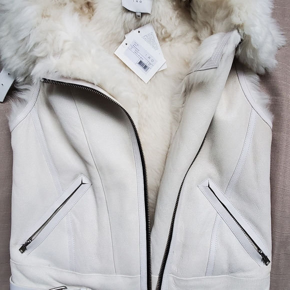IRA COURTNEY LEATHER SHEARLING MOTO VEST - Picture 2 of 5